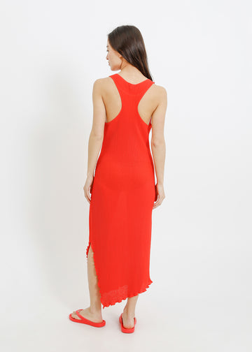 WILLOW PLEAT DRESS / RED