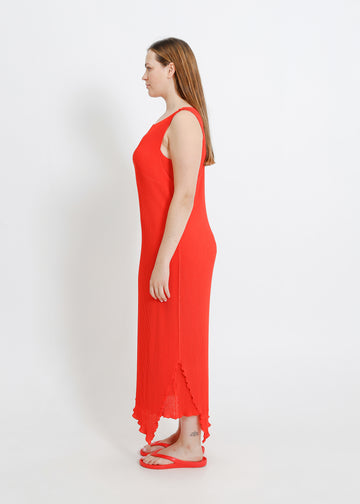 WILLOW PLEAT DRESS / RED