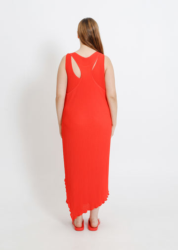 WILLOW PLEAT DRESS / RED