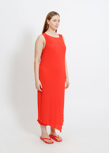 WILLOW PLEAT DRESS / RED