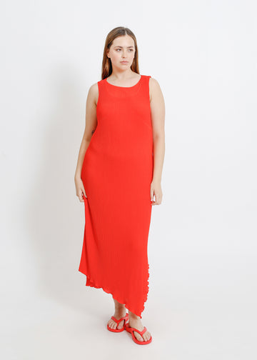 WILLOW PLEAT DRESS / RED
