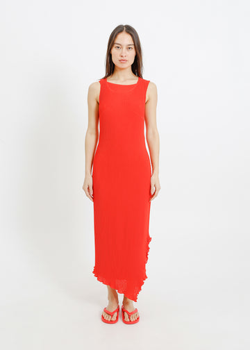 WILLOW PLEAT DRESS / RED