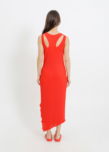 WILLOW PLEAT DRESS / RED