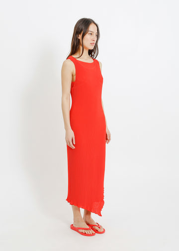 WILLOW PLEAT DRESS / RED