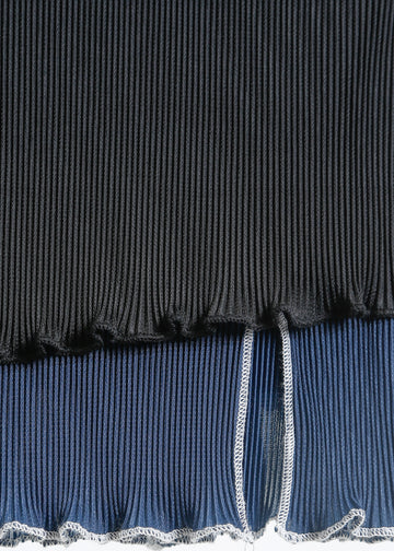 ANGEL PLEAT TOP / BLACK-TEAL