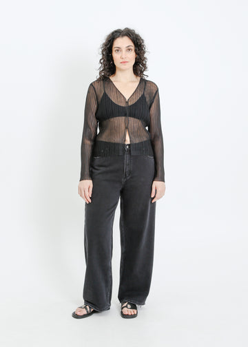ENZO PLEAT CARDI / BLACK