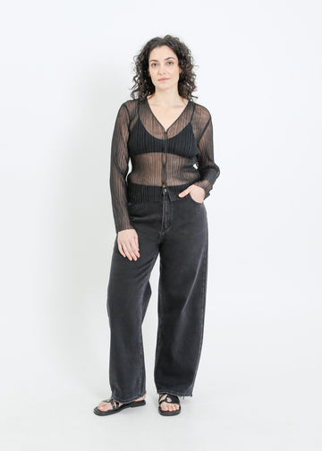 ENZO PLEAT CARDI / BLACK