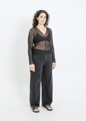 ENZO PLEAT CARDI / BLACK