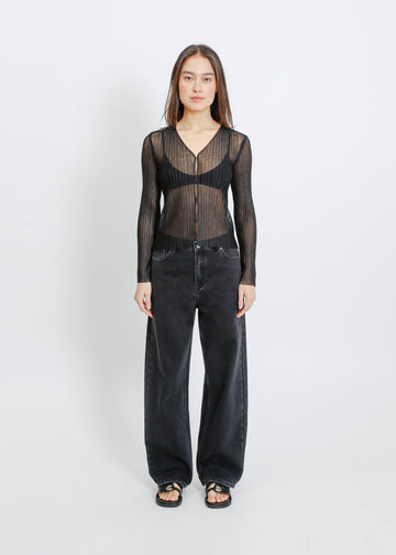 ENZO PLEAT CARDI / BLACK