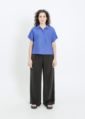 MAZIE PLEAT SHIRT / BRIGHT BLUE
