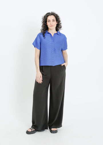 MAZIE PLEAT SHIRT / BRIGHT BLUE