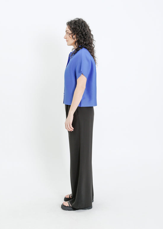 MAZIE PLEAT SHIRT / BRIGHT BLUE