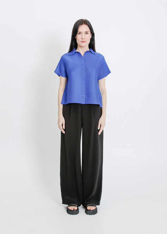 MAZIE PLEAT SHIRT / BRIGHT BLUE