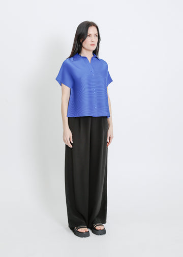 MAZIE PLEAT SHIRT / BRIGHT BLUE