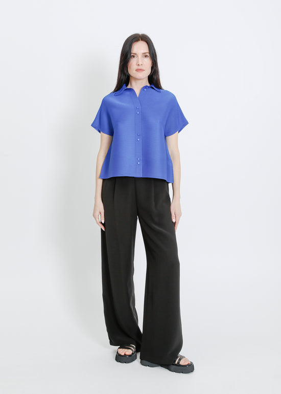 MAZIE PLEAT SHIRT / BRIGHT BLUE
