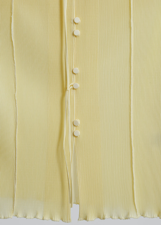 ORLANDO PLEAT SHIRT / PALE YELLOW