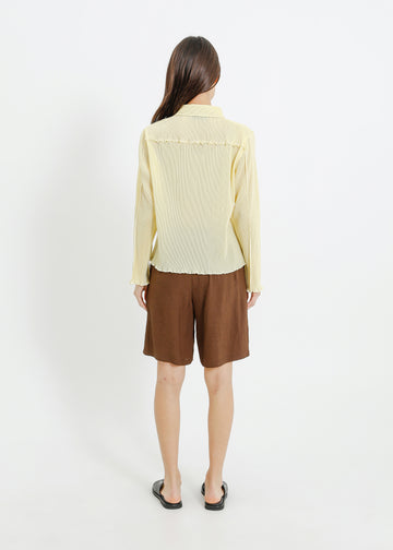 ORLANDO PLEAT SHIRT / PALE YELLOW