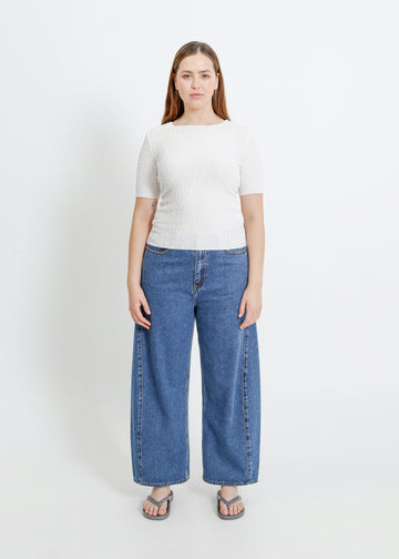 SUTTON PLEAT TEE / WHITE