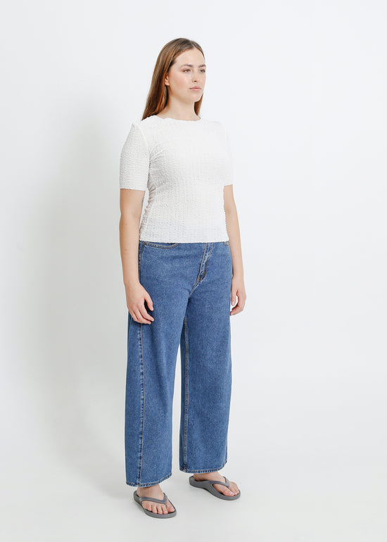 SUTTON PLEAT TEE / WHITE