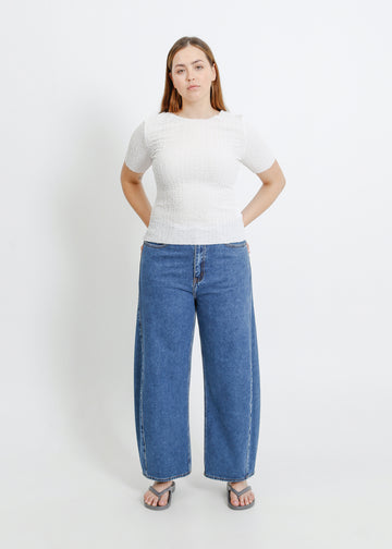 SUTTON PLEAT TEE / WHITE