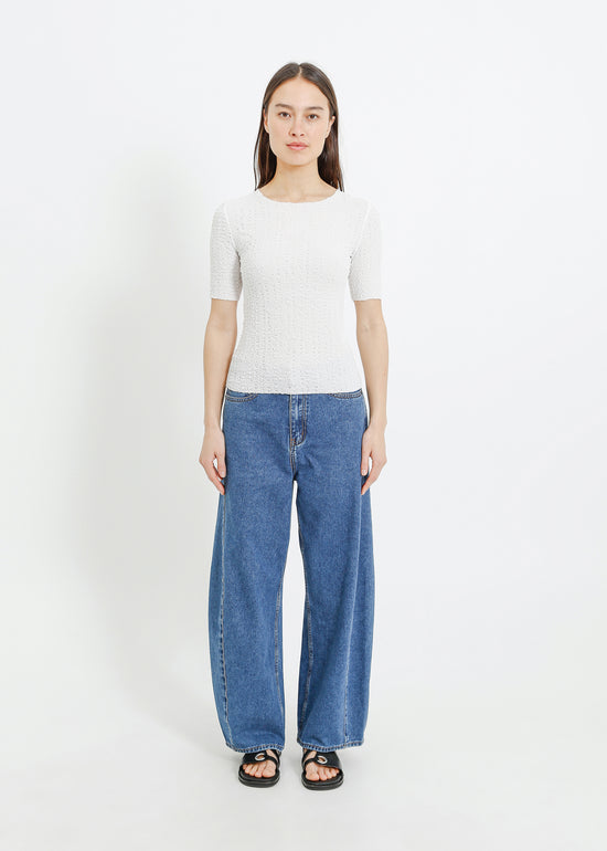 SUTTON PLEAT TEE / WHITE