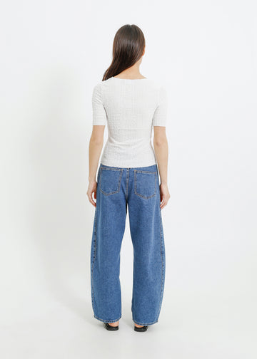 SUTTON PLEAT TEE / WHITE