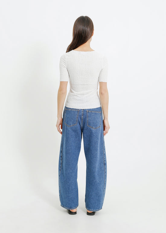 SUTTON PLEAT TEE / WHITE