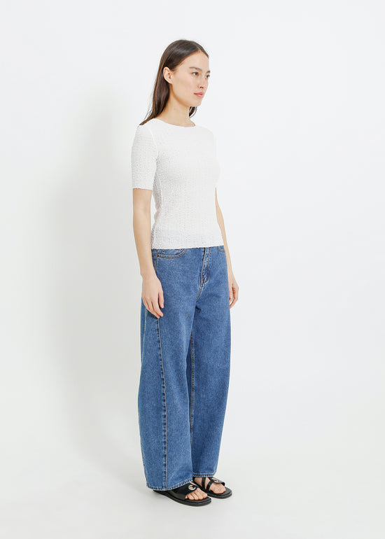 SUTTON PLEAT TEE / WHITE