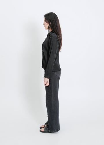 ORLANDO PLEAT SHIRT / BLACK