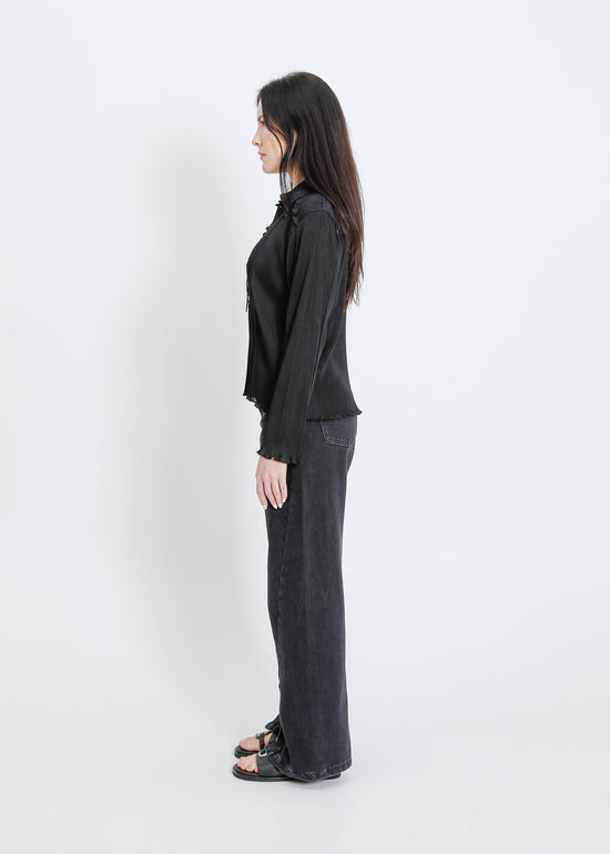 ORLANDO PLEAT SHIRT / BLACK