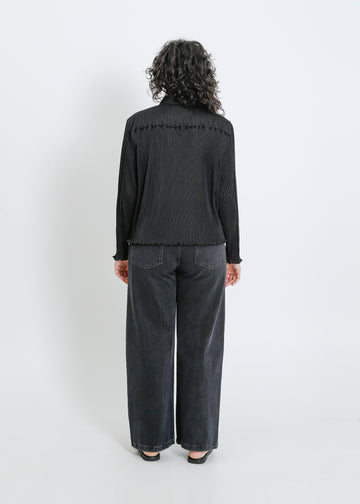 ORLANDO PLEAT SHIRT / BLACK