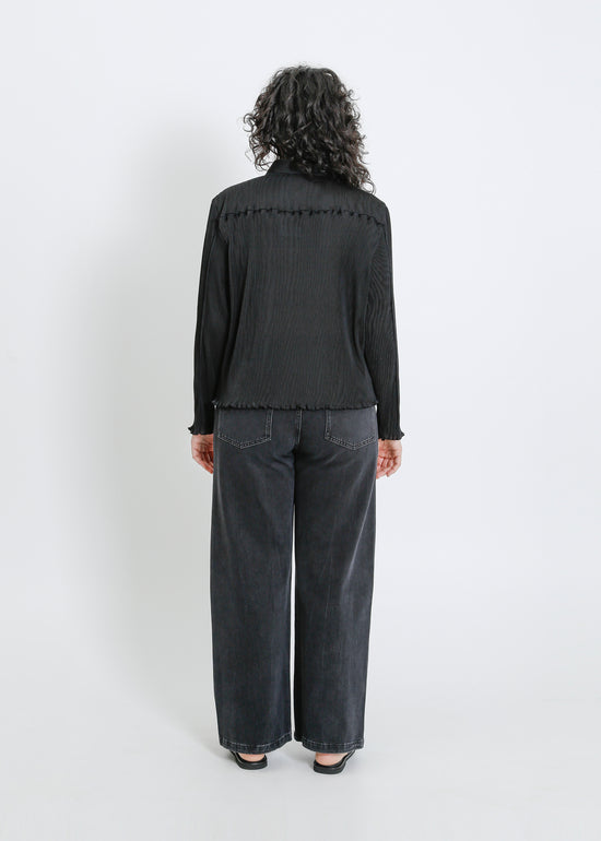 ORLANDO PLEAT SHIRT / BLACK