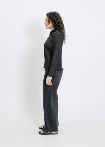 ORLANDO PLEAT SHIRT / BLACK