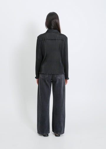 ORLANDO PLEAT SHIRT / BLACK