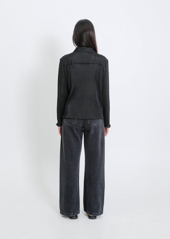 ORLANDO PLEAT SHIRT / BLACK