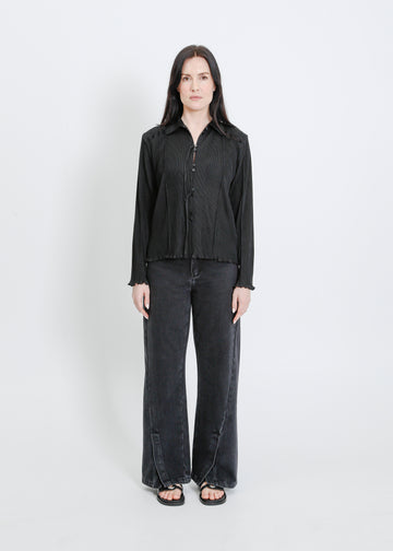 ORLANDO PLEAT SHIRT / BLACK