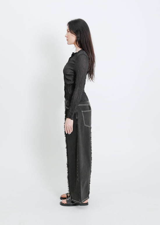 TANNER PLEAT CARDI / BLACK