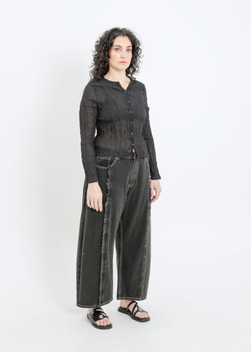 TANNER PLEAT CARDI / BLACK