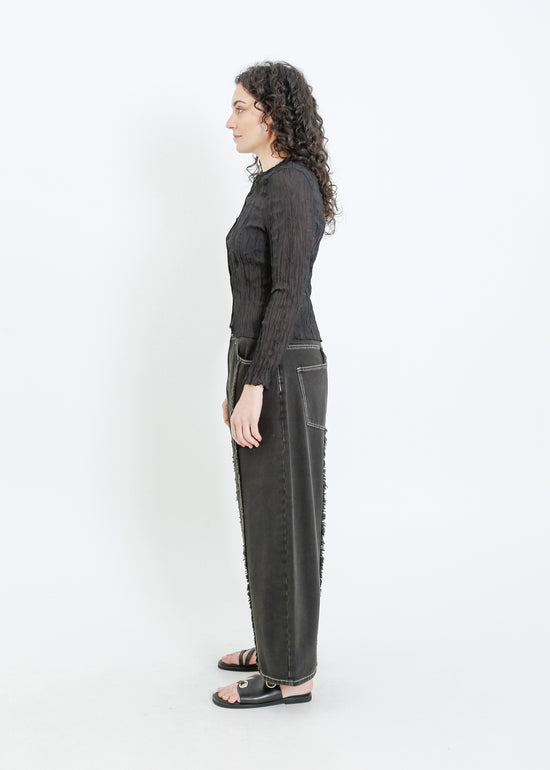 TANNER PLEAT CARDI / BLACK