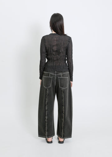 TANNER PLEAT CARDI / BLACK