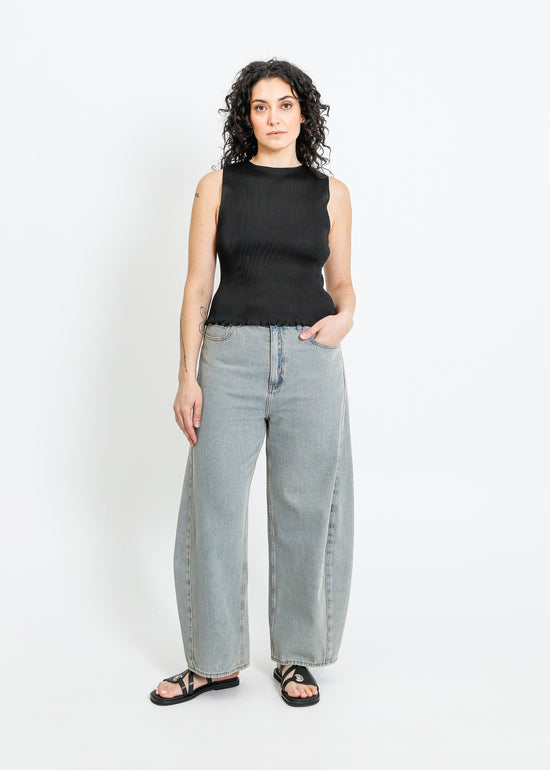 EMMA PLEAT TOP / BLACK