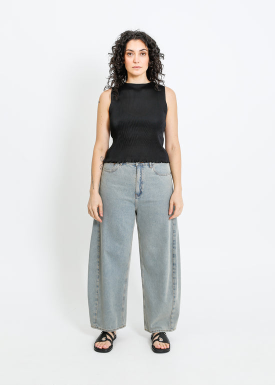 EMMA PLEAT TOP / BLACK