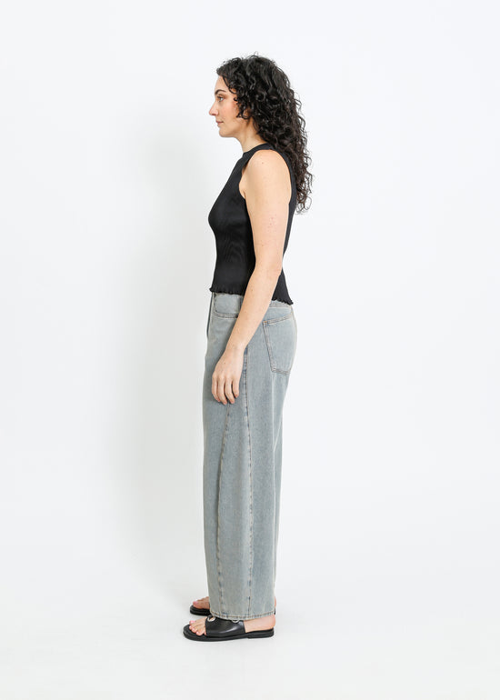 EMMA PLEAT TOP / BLACK