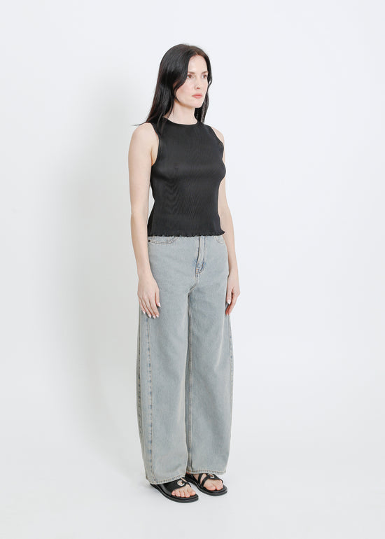 EMMA PLEAT TOP / BLACK