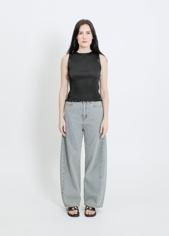 EMMA PLEAT TOP / BLACK