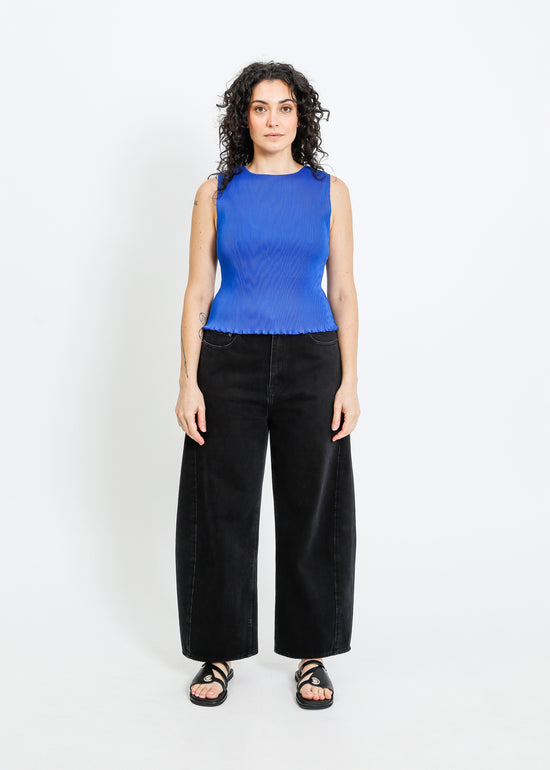 EMMA PLEAT TOP / BRIGHT BLUE