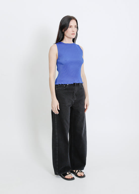 EMMA PLEAT TOP / BRIGHT BLUE