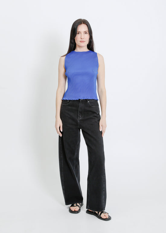 EMMA PLEAT TOP / BRIGHT BLUE