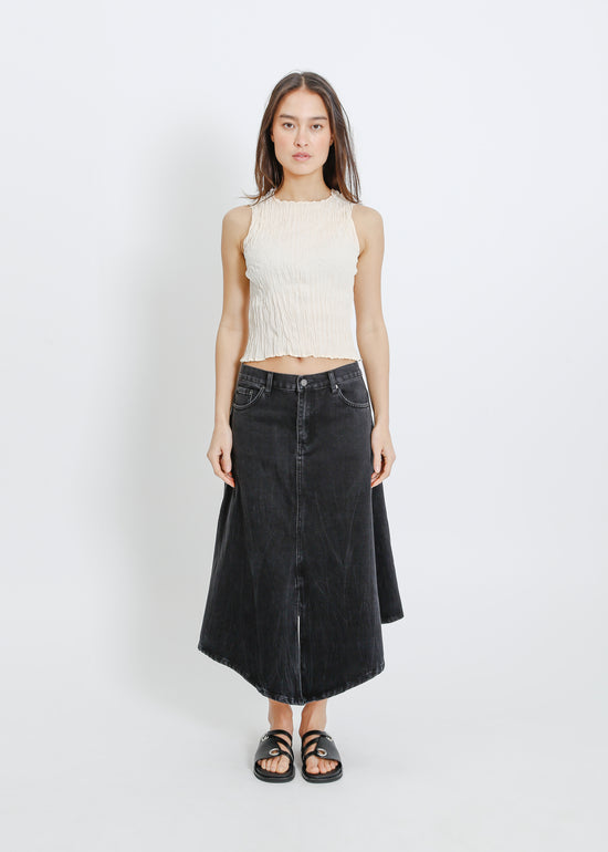 HUGH DENIM SKIRT / BLACK