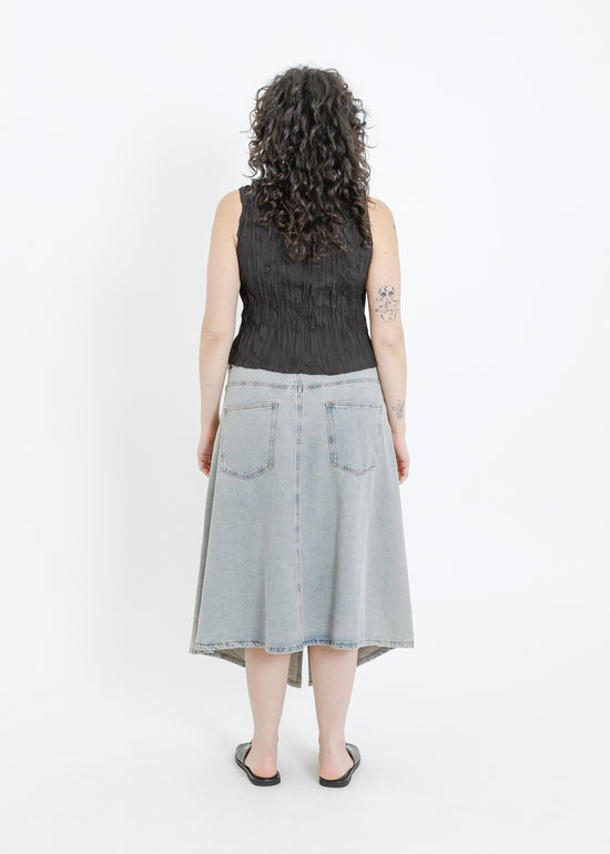 HUGH DENIM SKIRT / INDIGO BEIGE WASH